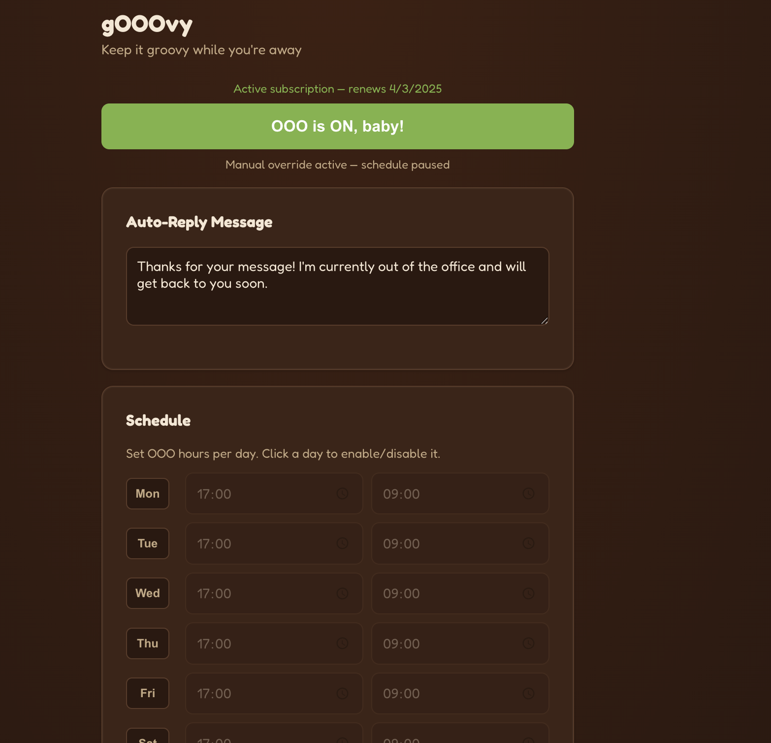 gOOOvy dashboard preview